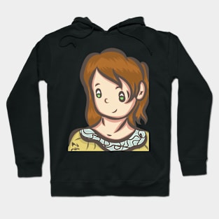 Cute redhead doodle transparent background Hoodie